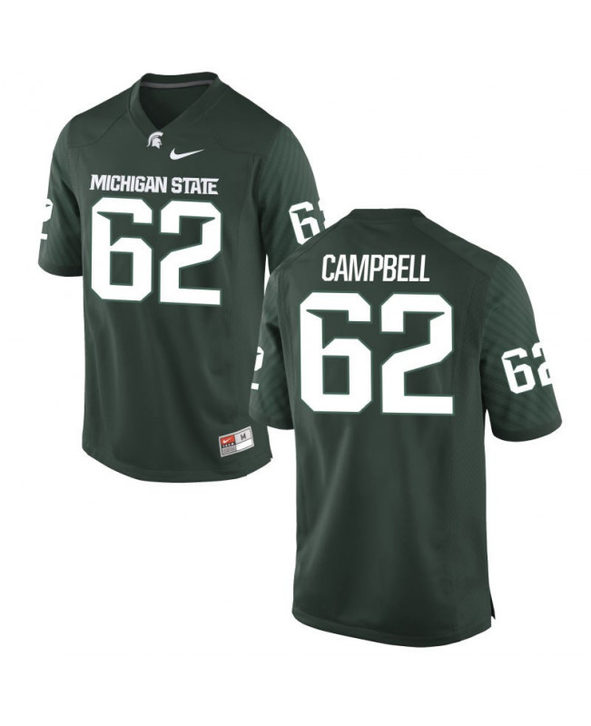 Men's Michigan State Spartans #62 Luke Campbell NCAA Nike Authentic Green College Stitched Football Jersey YA41Y56HM